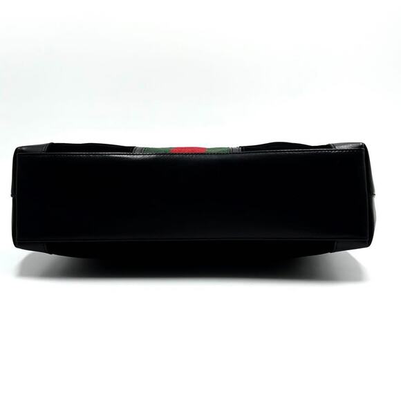 Authentic Gucci GG Vintage Ophidia Sherry Line Tote Bag Suede Black Purse - Picture 6 of 9